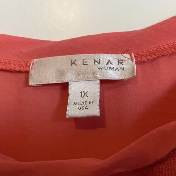 Kenar Woman Orange Knit Top or Tee - Size 1X - Feather weight - Picture 4 of 4